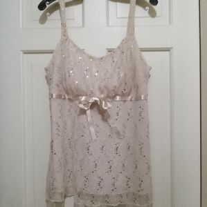 Studio 1940 Cream Sparkly Sleevless Size 16